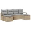 vidaXL Sofa S&aelig;t 6 stk. 6-Antal s&aelig;der Beige og lys gr&aring; polyrattan