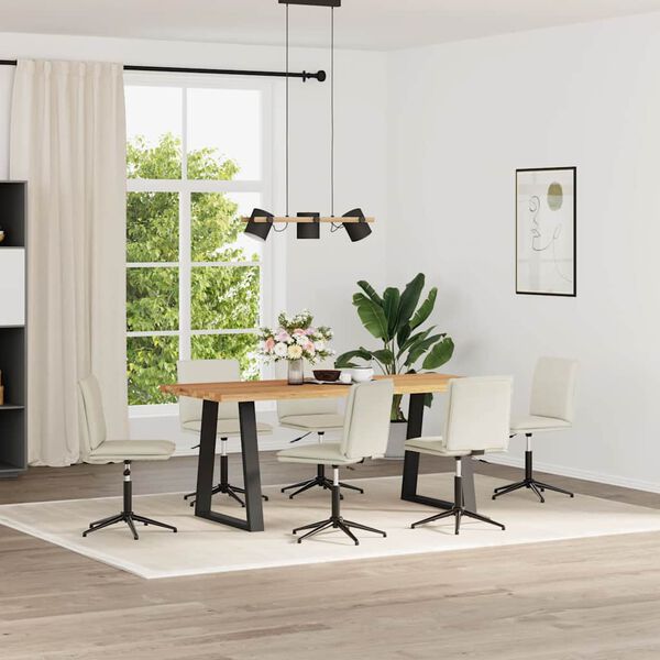 vidaXL spisebordsstole 6 stk. fl&oslash;jl cremefarvet