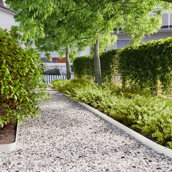 vidaXL plænekanter 50 stk. 10x103 cm koldvalset stål hvid