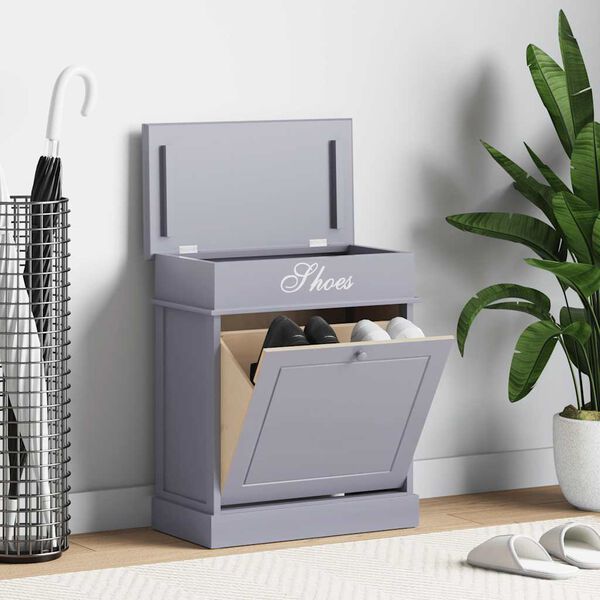 vidaXL skoskab 50 x 28 x 58 cm kejsertr&aelig; gr&aring;