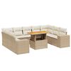 vidaXL sofas&aelig;t til haven 10 dele med hynder polyrattan beige