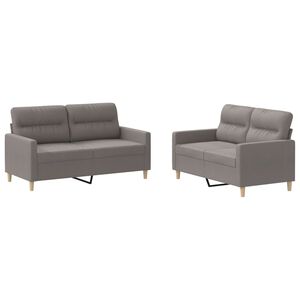 vidaXL sofas&aelig;t 2 dele med hynder stof gr&aring;brun
