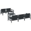 vidaXL Havesofa Sæt med pude 6 pcs Sort Stål