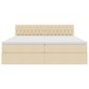 vidaXL Opbevaringsseng med madras Creme 200 x 200 cm Faux l&aelig;der