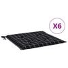 vidaXL hynder til havestol 6 stk. 40x40x4 cm stof ternet sort