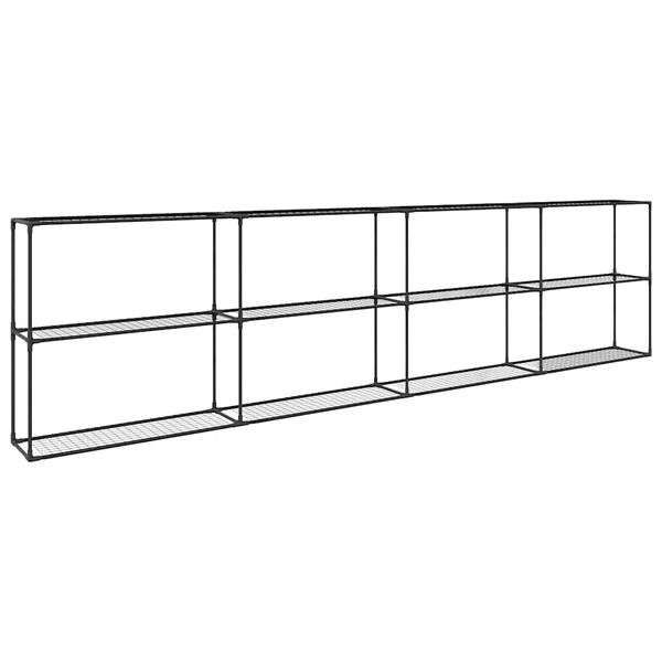 vidaXL 3-etagers planteholder Sort 400 x 32 x 104 cm St&aring;l