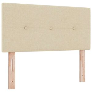 vidaXL H&oslash;jdejusterbart sengehoved med hovedg&aelig;rde Creme 80 cm Stof