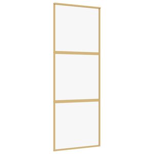 vidaXL skyded&oslash;r 76x205 cm klart sikkerhedsglas og aluminium guldfarvet