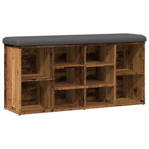 vidaXL skob&aelig;nk 102x32x50 cm konstrueret tr&aelig; antikt tr&aelig;