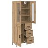 vidaXL Highboard med skuffe 2 pcs Artisan Egetr&aelig; Konstrueret tr&aelig;