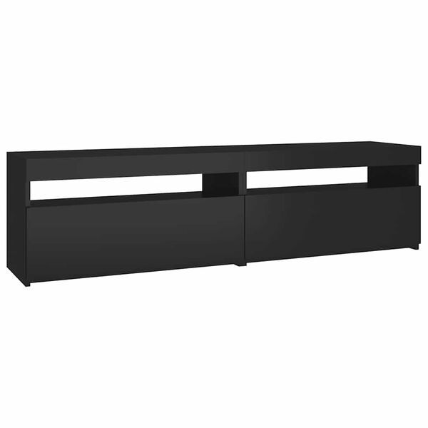 vidaXL tv-borde 2 stk. med LED-lys 75x35x40 cm sort