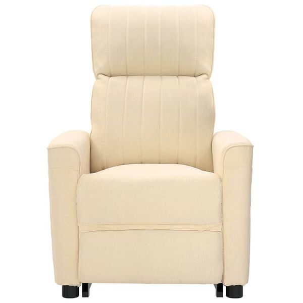 vidaXL l&oslash;ftestol med massagefunktion stof cremefarvet