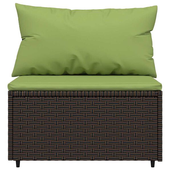 vidaXL midtermoduler til havesofa 2 stk. med hynder polyrattan brun