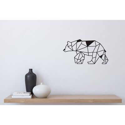 Homemania vægdekoration Bear 55x30 cm stål sort