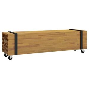 vidaXL TV-bord 110 x 30 x 30 cm Brun Massiv Teaktr&aelig;
