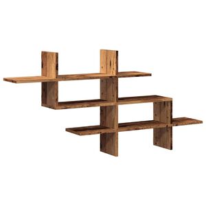 vidaXL v&aelig;ghylde 124,5x18x60,5 cm konstrueret tr&aelig; gammelt tr&aelig;-look