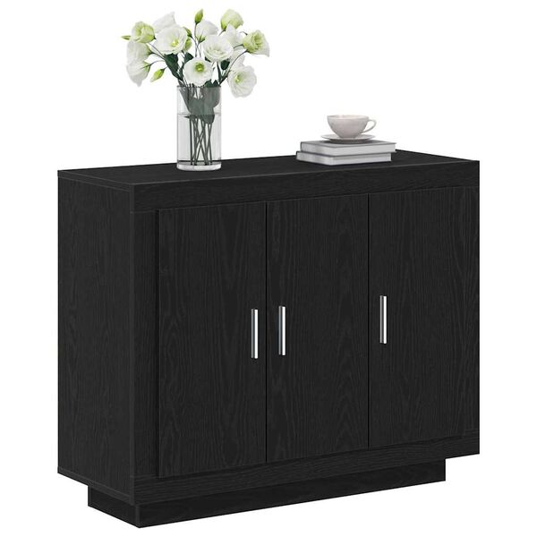 vidaXL Sideboard Sort eg 92 x 35 x 75 cm Konstrueret tr&aelig;