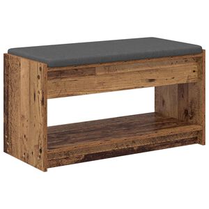 vidaXL Hallb&aelig;nk Gammelt tr&aelig; 83 x 38 x 45 cm Kunstigt tr&aelig; og stof