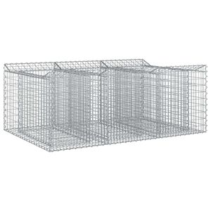 vidaXL Gabion h&oslash;jbed 150 x 100 x 60 cm Galvaniseret st&aring;l S&oslash;lv