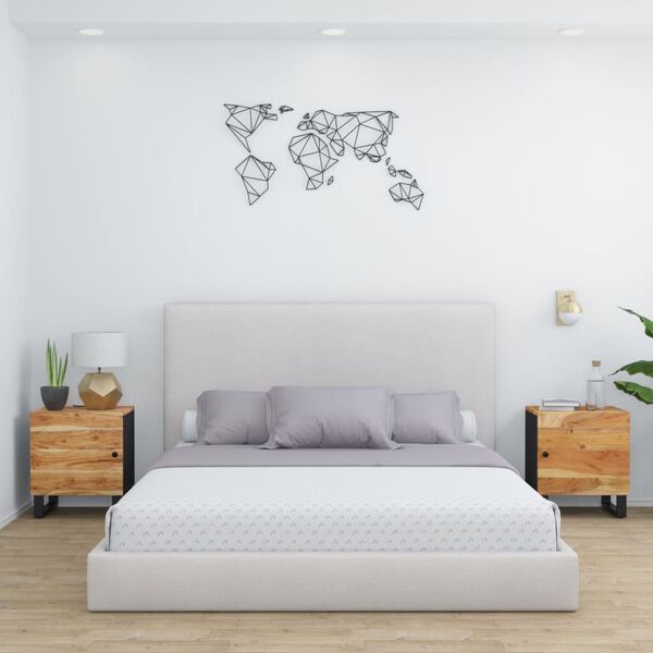 vidaXL sengeborde 2 stk. 40x33x46 cm massivt akacietr&aelig;