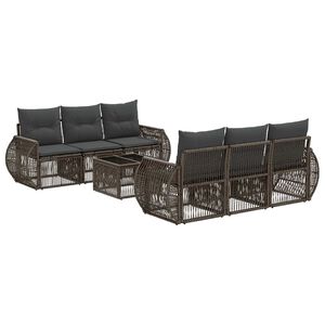 vidaXL Havesofa S&aelig;t 7 stk. Gr&aring; polyrattan