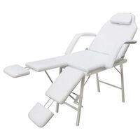vidaXL mobil ansigtsbehandlingsstol kunstlæder 185 x 78 x 76 cm hvid