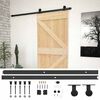 vidaXL Skyded&oslash;r Naturfarvet og sort 100 x 210 cm Massivt fyrretr&aelig;