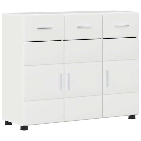 vidaXL Sideboard med hylde FLORIN H&oslash;j gloss hvid 88,5 x 30,5 x 73 cm