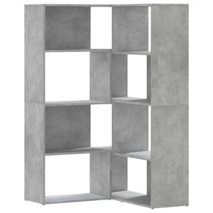 vidaXL bogreol til hj&oslash;rne 85x85x140cm 4hylder konstrueret tr&aelig; betongr&aring;