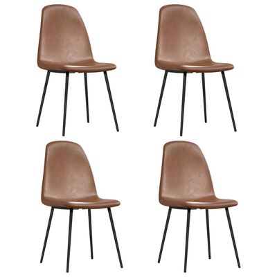 vidaXL spisebordsstole 4 stk. 45x53,5x83 cm blankt kunstlæder brun
