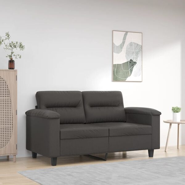 vidaXL 2-personers sofa 120 cm kunstl&aelig;der gr&aring;