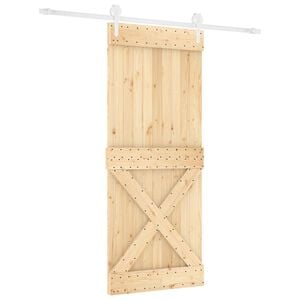 vidaXL Skyded&oslash;r 100 x 210 cm Massivt fyrretr&aelig; Natur og hvid