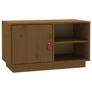 vidaXL tv-bord 70x34x40 cm massivt fyrretr&aelig; gyldenbrun