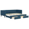 vidaXL daybed med udtr&aelig;k og skuffer 90x200 cm velour bl&aring;