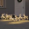 vidaXL LED Rensdyr med 180 LED'er 6 pcs Guld PET