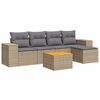 vidaXL sofas&aelig;t til haven 6 dele med hynder polyrattan beige