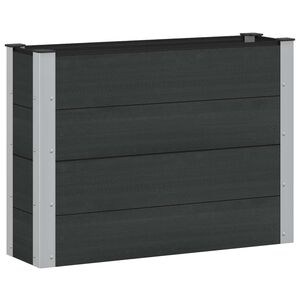 vidaXL H&oslash;jbed Sort 100 x 30 x 72 cm WPC og Aluminium