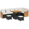 vidaXL Havesofa S&aelig;t med pude 9 pcs Sort og Cream