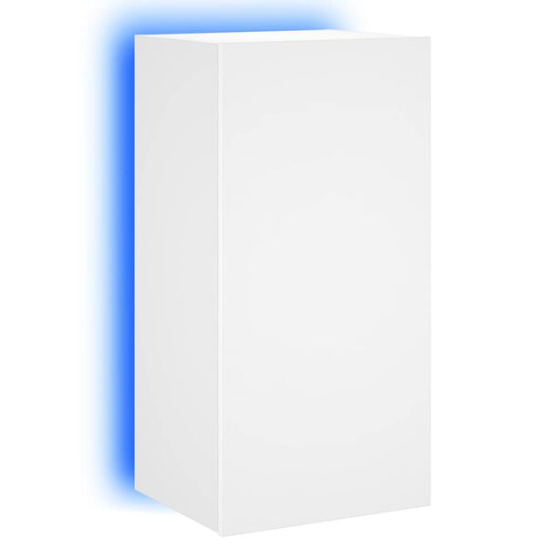 vidaXL væghængt tv-bord med LED-lys 40,5x35x80 cm hvid