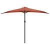 vidaXL altanparasol med aluminiumsstang 300x155x223 cm halv terrakotta