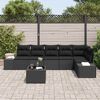 vidaXL Havesofa S&aelig;t med pude med opbevaring 7 pcs Sort polyrattan