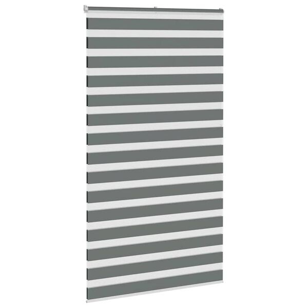 vidaXL zebragardin m&oslash;rkegr&aring; 125x230 cm stofbredde 120,9 cm polyester