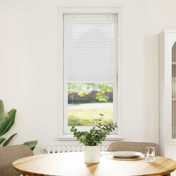 vidaXL Plisségardin Hvid 50x150 cm Stofbredde 49,4 cm Polyester