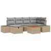 vidaXL Havesofa S&aelig;t med pude med opbevaring 7 pcs Beige Poly rattan
