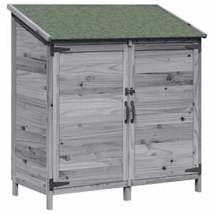 vidaXL Have Skur med tag Gr&aring; 106,5 x 56 x 113,5 cm Massivt Fyrretr&aelig;