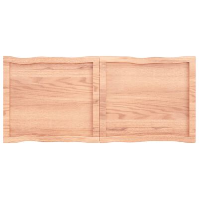 vidaXL bordplade 120x50x(2-4) cm naturlig kant behandlet træ lysebrun