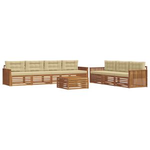 vidaXL Udend&oslash;rs sofagruppe med pude 8 pcs Naturlig og Beige