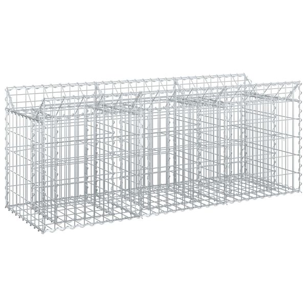 vidaXL Gabion h&oslash;jbed S&oslash;lv 150 x 50 x 60 cm Galvaniseret st&aring;l