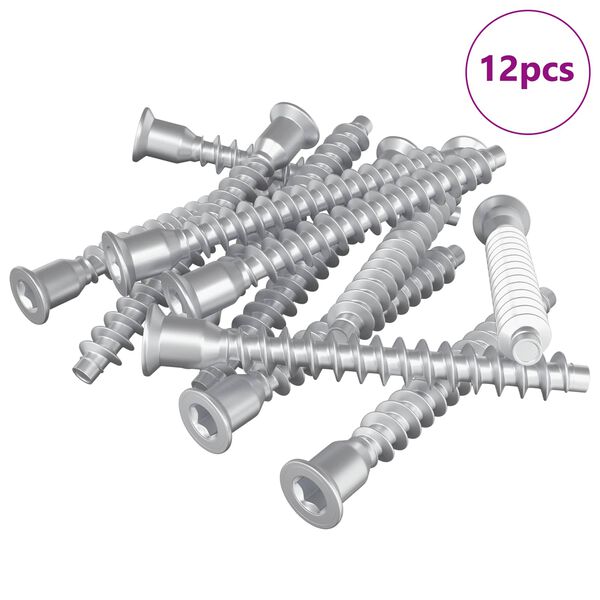 vidaXL Bekr&aelig;ftelsesskruer 12 pcs S&oslash;lv &Oslash;7 x 58 mm Metal
