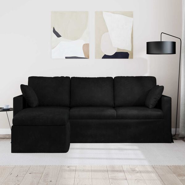 vidaXL Sofa Sort Samlede dimensioner: 198 x 134 x 80 cm (B x D x H)